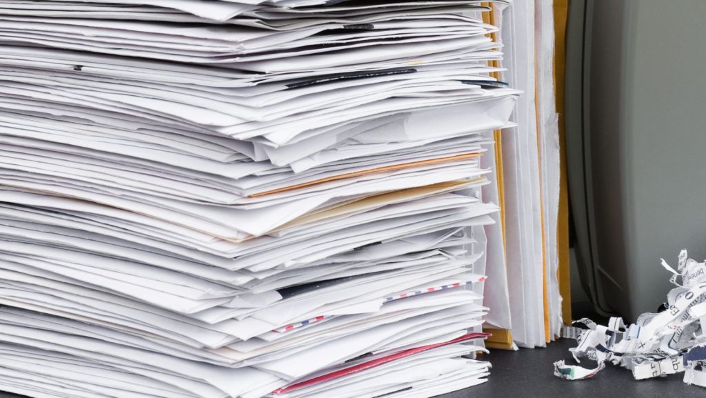 paper document pile