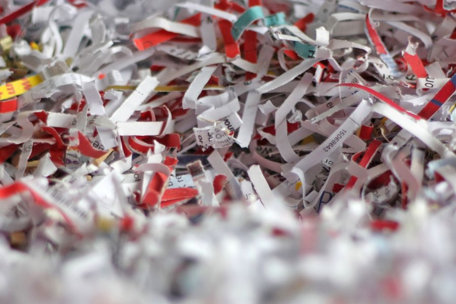 Pile of shredded paper