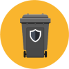 Document shredding storage bin icon